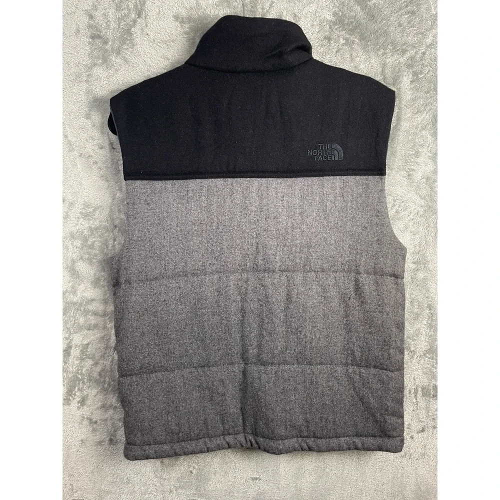 The‎ North Face Vest Mens S P Black Gray Wool Blend Full Zip Outdoor Gorpcore